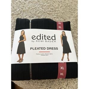 Edited By Remi Bader Pleated Black Dress XL